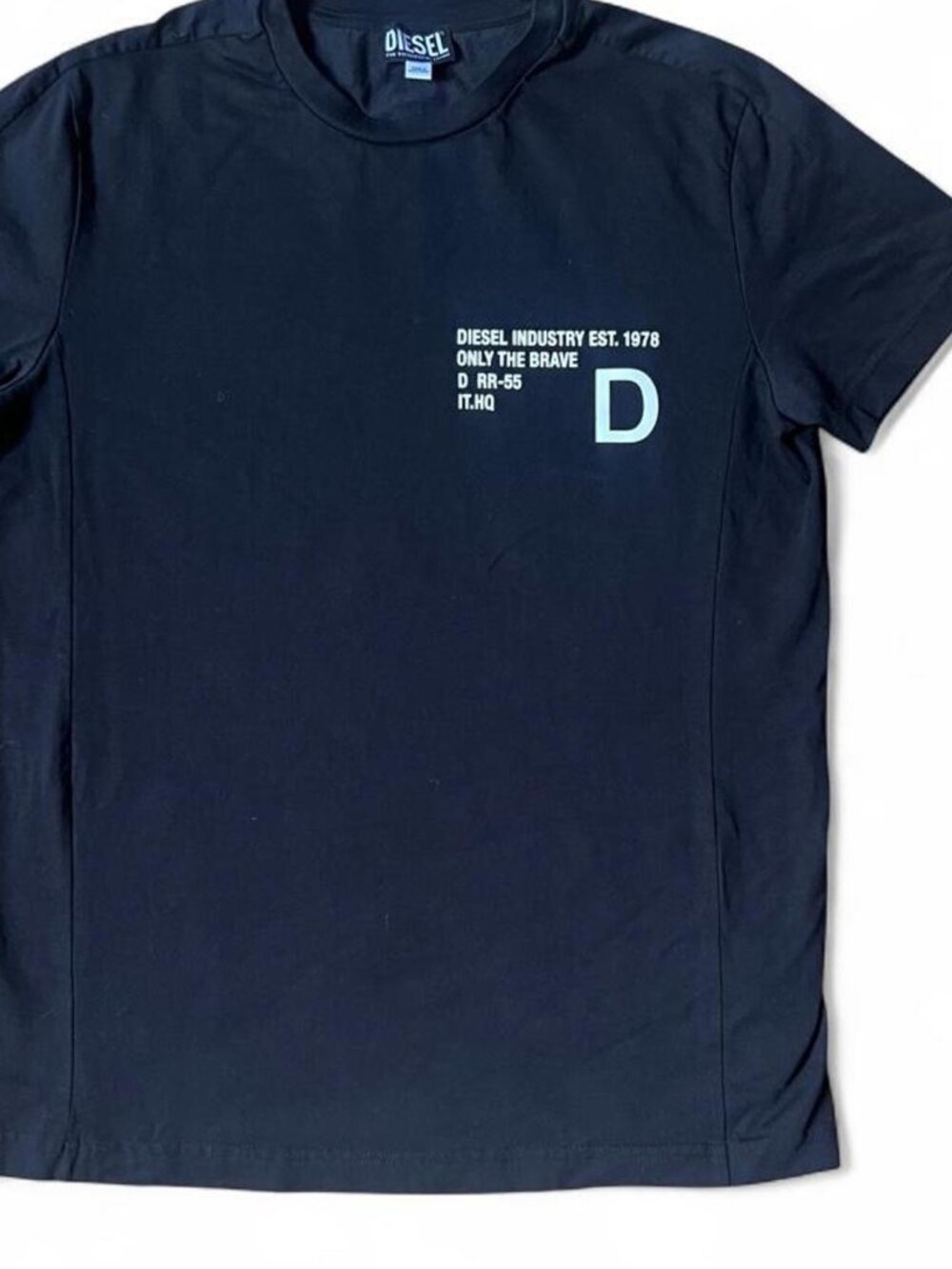 Diesel T Hover crew neck black cotton t-shirt with graphics size large